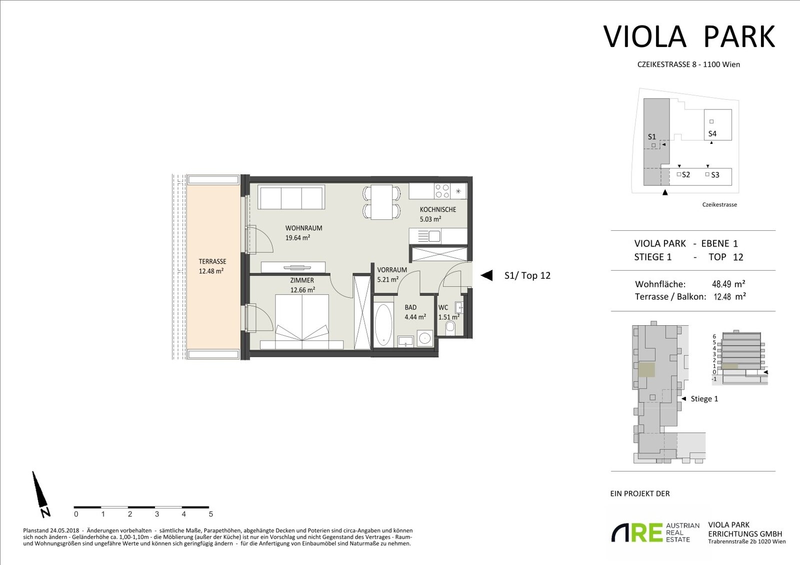 Wohnung zur Miete 611 € 2 Zimmer 48,5 m²<br/>Wohnfläche 1.<br/>Geschoss Czeikestraße 8 Wien, Favoriten 1100