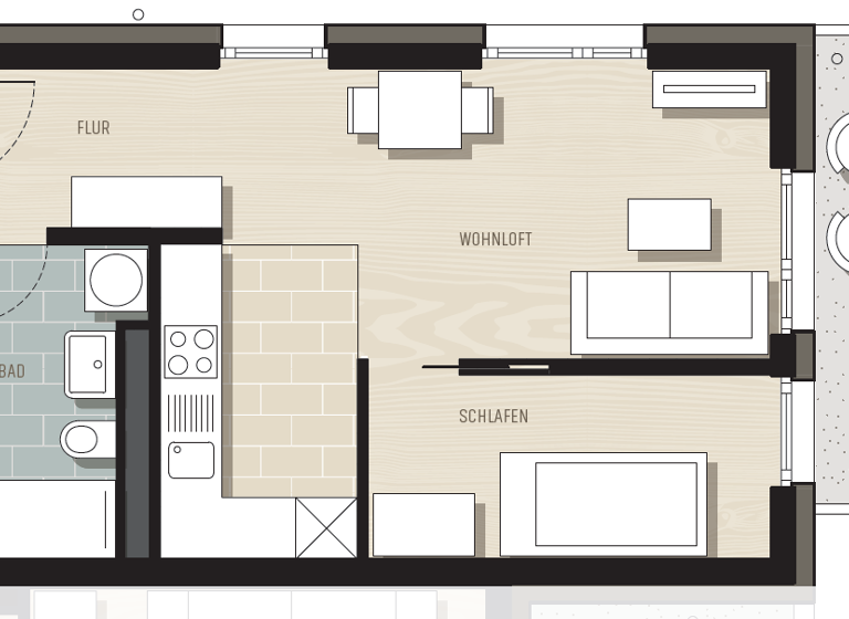 Wohnung zum Kauf - Erstbezug provisionsfrei 190.000 € 1,5 Zimmer 40,3 m² 1. Geschoss Cotta Dresden 01157