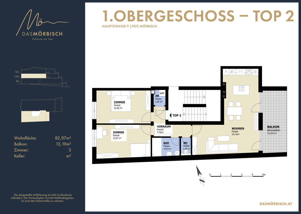 Wohnung zum Kauf 287.000 € 3 Zimmer 82,1 m²<br/>Wohnfläche 1.<br/>Geschoss Mörbisch am See 7072