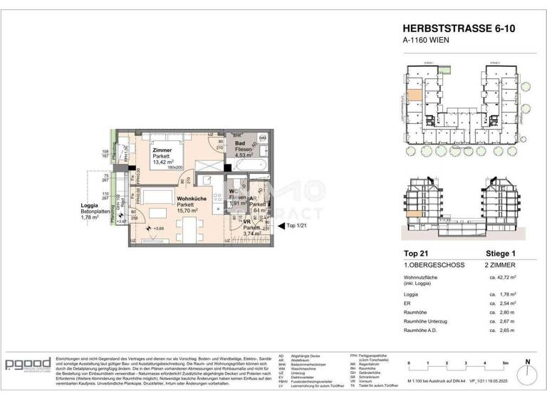 Wohnung zum Kauf 278.300 € 2 Zimmer 40,9 m² 1. Geschoss Wien 1160
