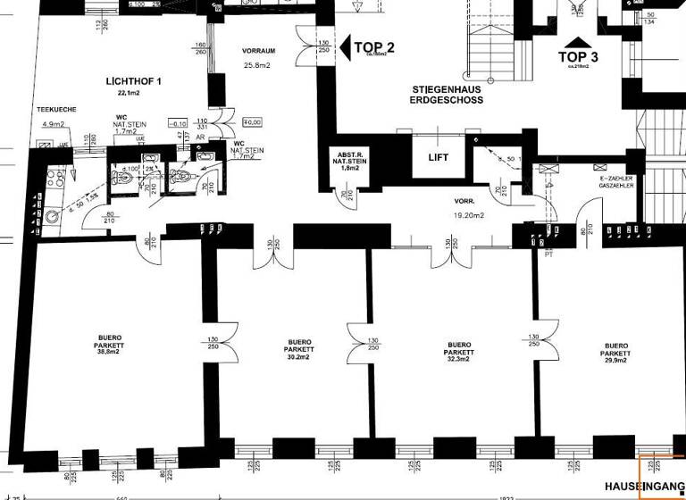 Büro zur Miete 2.950 € 4 Zimmer 188 m² Bürofläche Wien,Alsergrund 1090