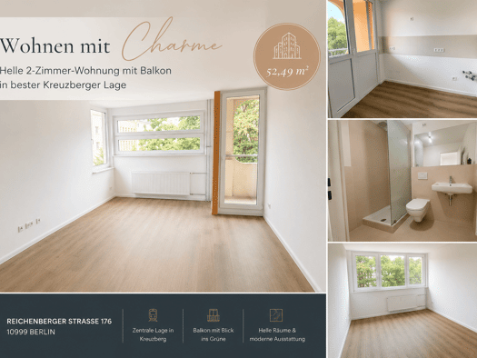 Wohnung zur Miete 995 € 2 Zimmer 56,9 m² 3. Geschoss frei ab 15.08.2026 Reichenberger Straße 176 Kreuzberg Friedrichshain-Kreuzberg 10999