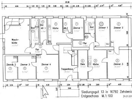 Wohnung zur Miete 850 € 3 Zimmer 105 m² EG Siedlungsgut 13 Mildenberg Zehdenick 16792