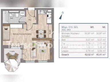 Wohnung zur Miete 850 € 1 Zimmer 42,6 m² EG Altaubing München 81243