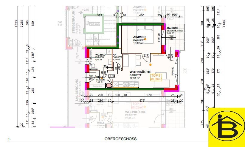 Wohnung zur Miete 770 € 2 Zimmer 48,4 m²<br/>Wohnfläche Loosdorf 3382