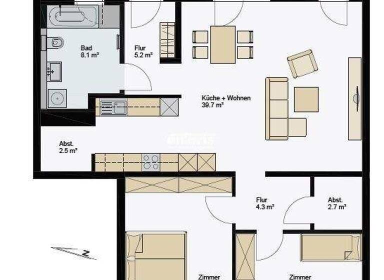 Wohnung zur Miete 1.286 € 3 Zimmer 99 m² Altstadt Erfurt, Stadt 99084