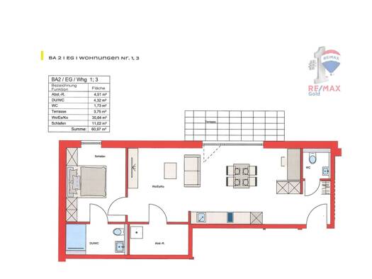 Wohnung zur Miete 800 € 2 Zimmer 61 m² Crailsheim Crailsheim 74564