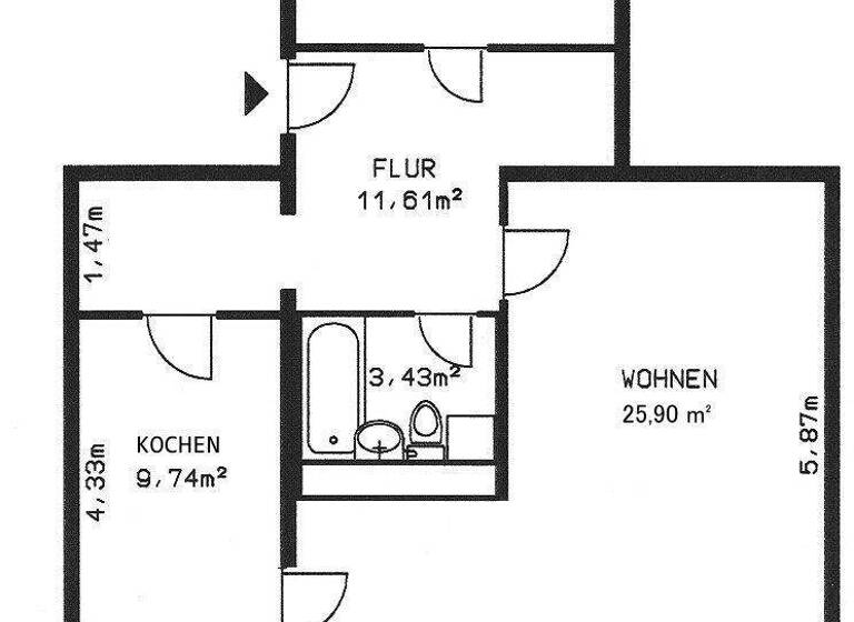 Wohnung zur Miete 475 € 2 Zimmer 64,8 m² 5. Geschoss Spreewalder Str. 42 Prohlis-Süd Dresden 01239