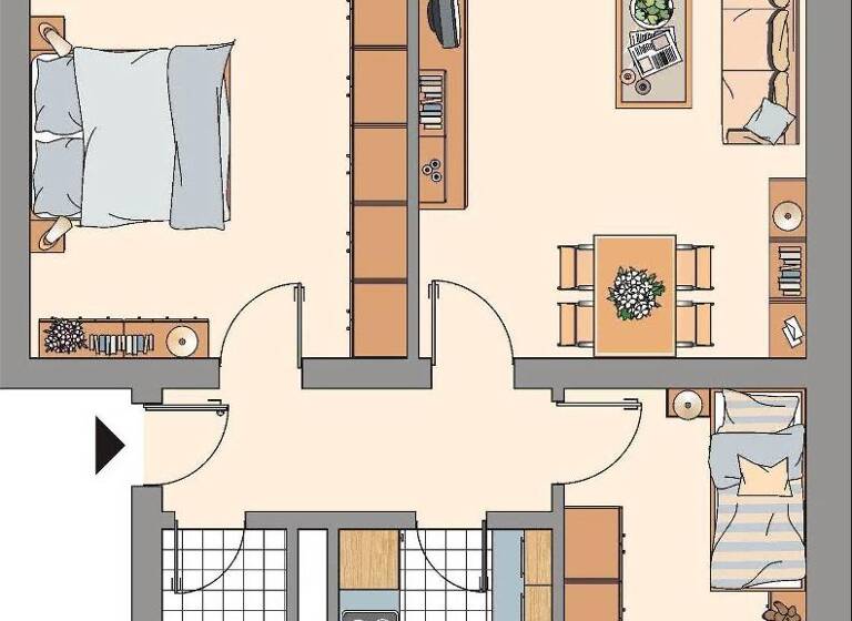 Wohnung zur Miete 469 € 3,5 Zimmer 57,3 m² 1. Geschoss Anholter Straße 9 Resser-Mark Gelsenkirchen 45892