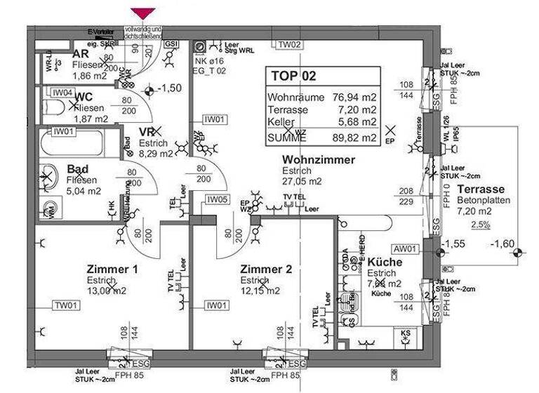 Wohnung zur Miete 811 € 76,9 m² Falkenstein 211/2 Falkenstein bei Poysdorf 2162