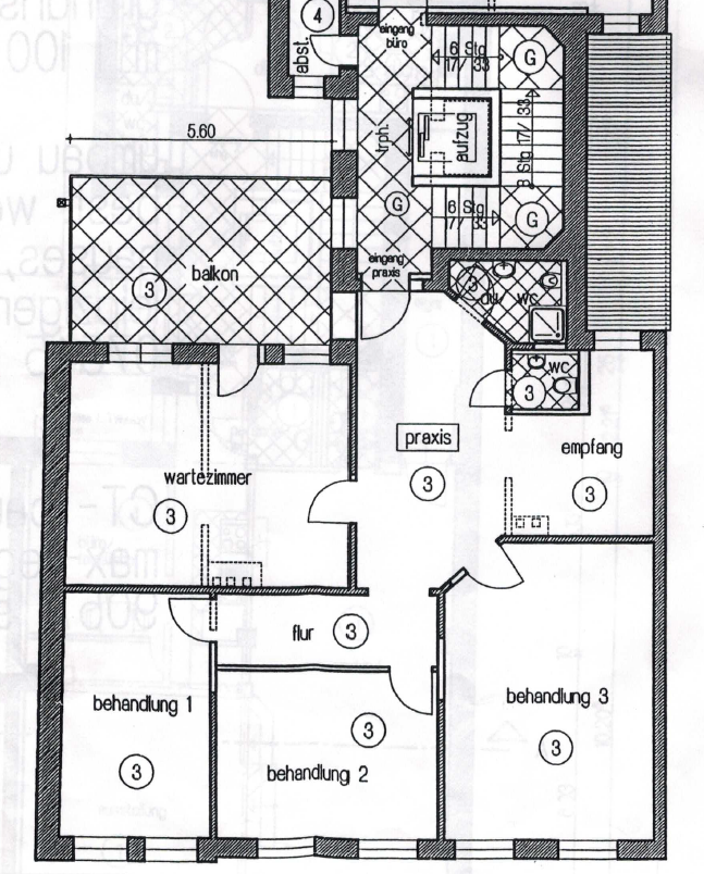 Praxis zur Miete provisionsfrei 1.010 € 4 Zimmer 128 m²<br/>Bürofläche Leipziger Straße 37 Clara-Zetkin-Straße / Friedrich-Engels-Straße Gera 07545