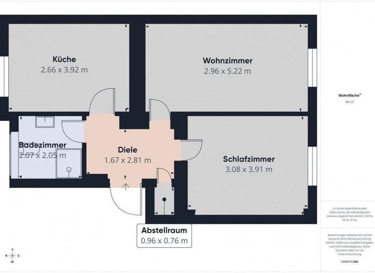Wohnung zur Miete 308 € 2 Zimmer 49,5 m² EG Eichendorffstr. 3 Ebersdorf Chemnitz 09131