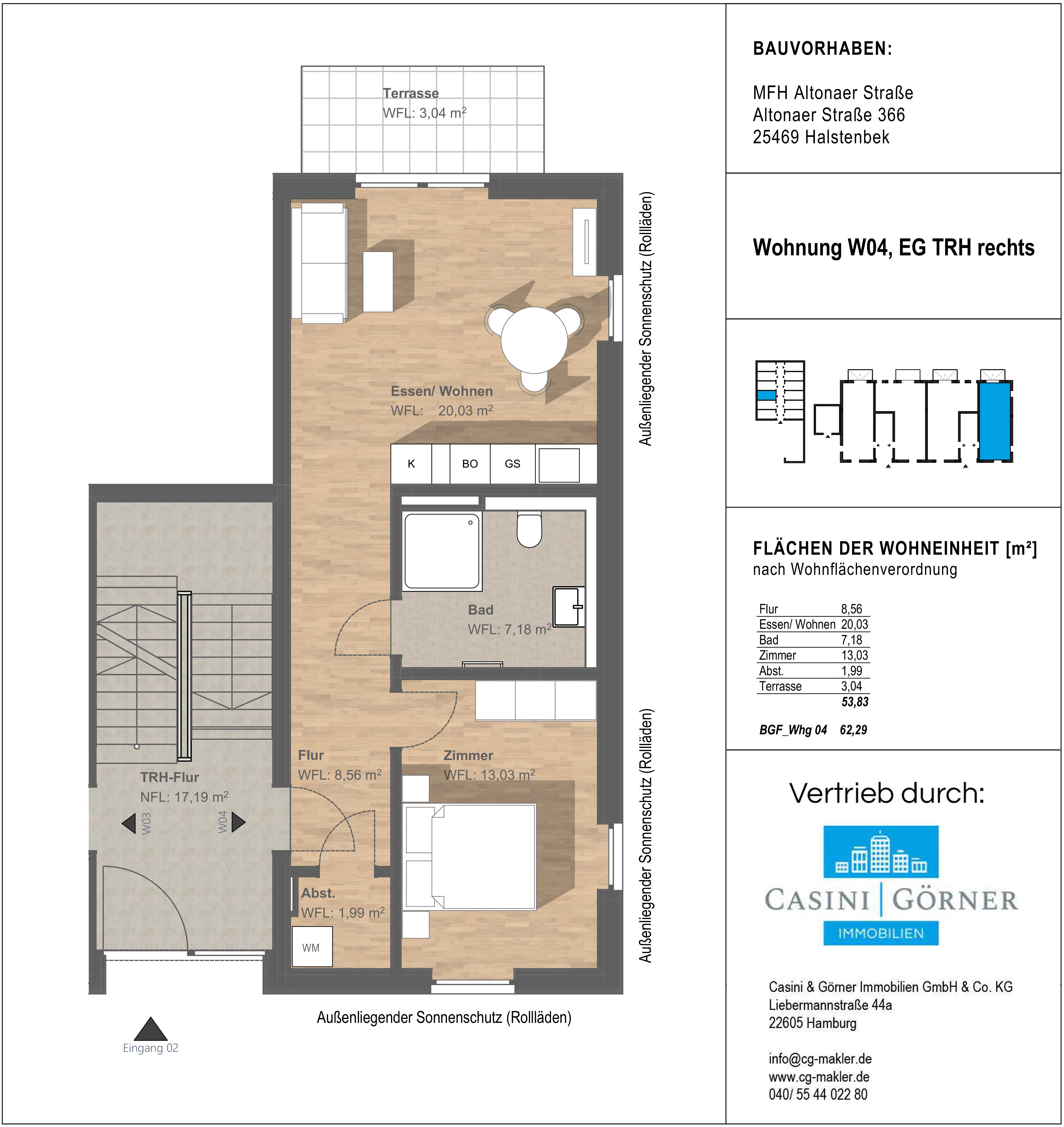 Wohnung zum Kauf provisionsfrei 323.000 € 2 Zimmer 54 m²<br/>Wohnfläche EG<br/>Geschoss Halstenbek 25469