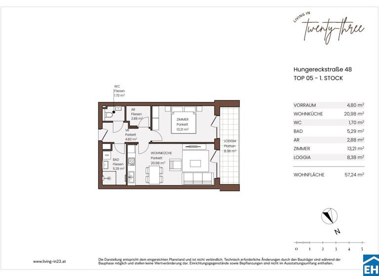 Wohnung zum Kauf - Erstbezug 297.166 € 2 Zimmer 48,9 m² 1. Geschoss Hungereckstraße Wien 1230