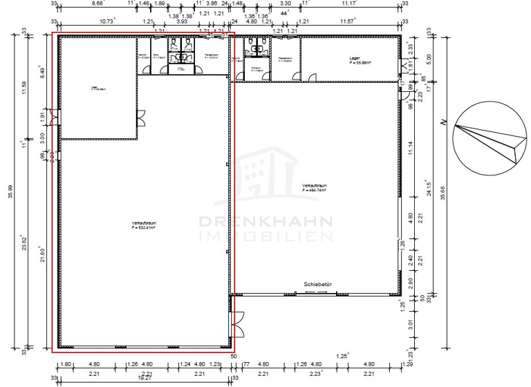 Verkaufsfläche zur Miete 8,50 € 675 m² Verkaufsfläche F.-Wilhelm-Raiffeisen-Straße 4 Waren Waren (Müritz) 17192