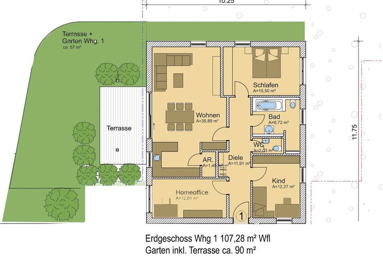 Terrassenwohnung zum Kauf provisionsfrei als Kapitalanlage geeignet 536.500 € 4 Zimmer 107,3 m² Von Pappenheim Str. Forchheim 91301
