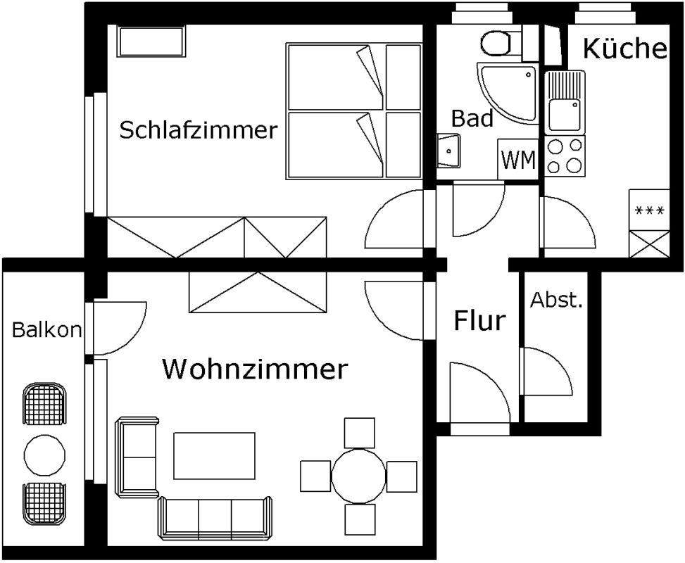 Wohnung zur Miete 339 € 2 Zimmer 52 m²<br/>Wohnfläche 7.<br/>Geschoss Erich-Knauf-Straße 32 Bahnhofsvorstadt Plauen 08525