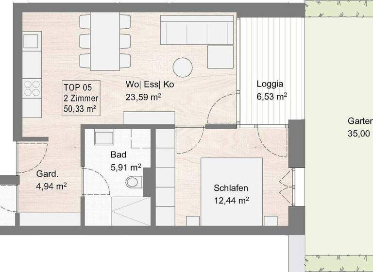 Wohnung zum Kauf provisionsfrei 377.475 € 2 Zimmer 50,3 m² EG Bregenz 6900