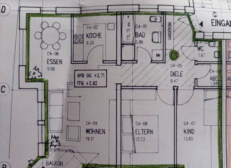 Wohnung zur Miete 770 € 3,5 Zimmer 81 m² Geschoss 1/2 frei ab sofort Mauritiusplatz 14 2 Stetten Stetten am kalten Markt 72510