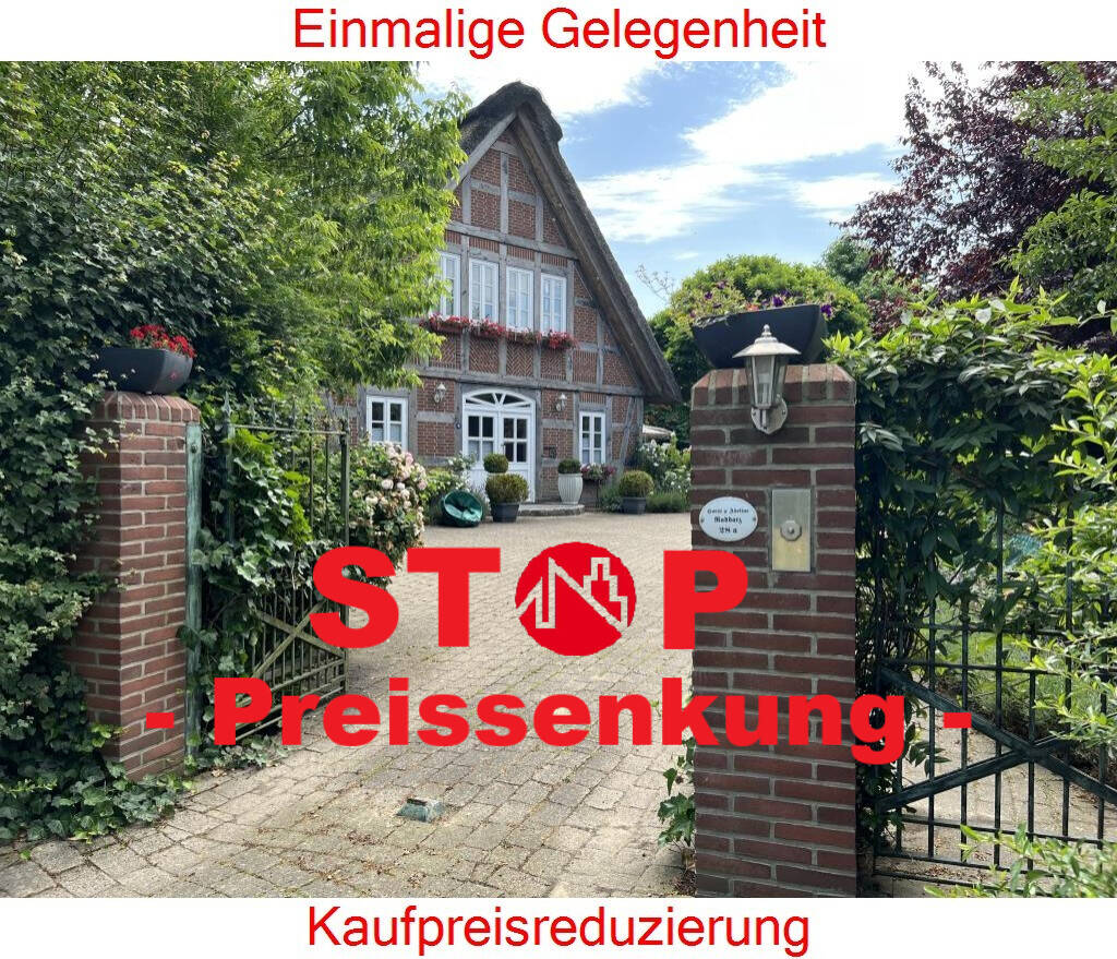 Kaufpreisreduzierung - Einmalige Gelegenheit  - Fachwerk-Reetdachhaus mit Teich und Nebengebäuden!