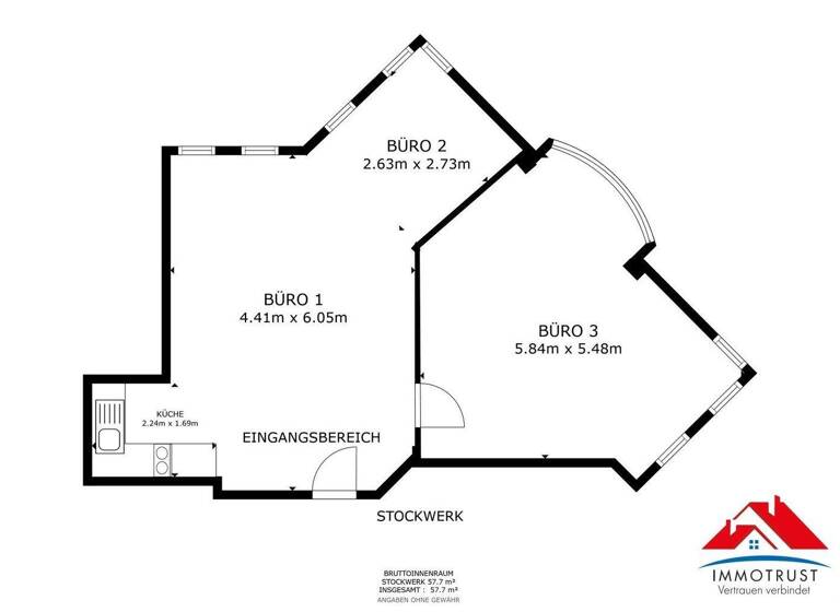 Büro zur Miete 650 € Innere Stadt Klagenfurt am Wörthersee 9020