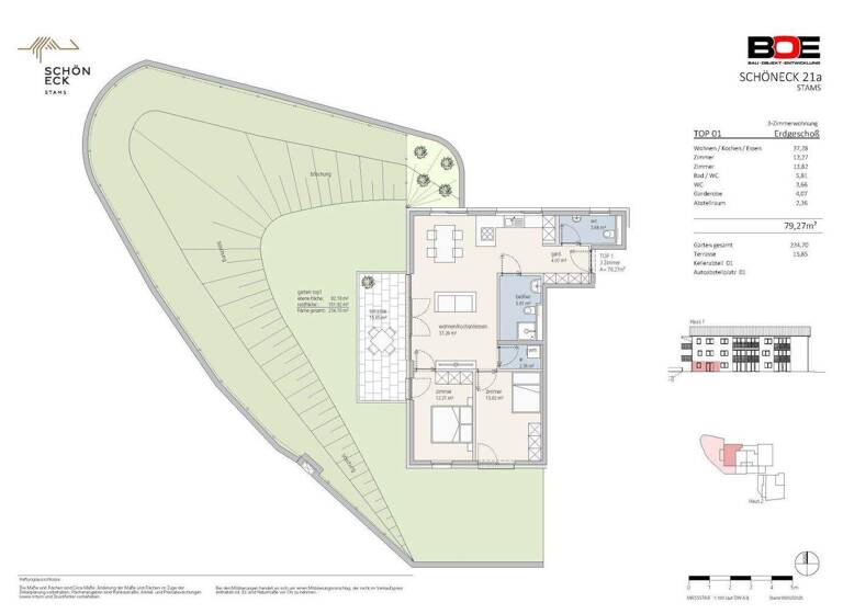Wohnung zum Kauf - Erstbezug 474.000 € 3 Zimmer 79,3 m² EG Schöneck 21a Stams 6422
