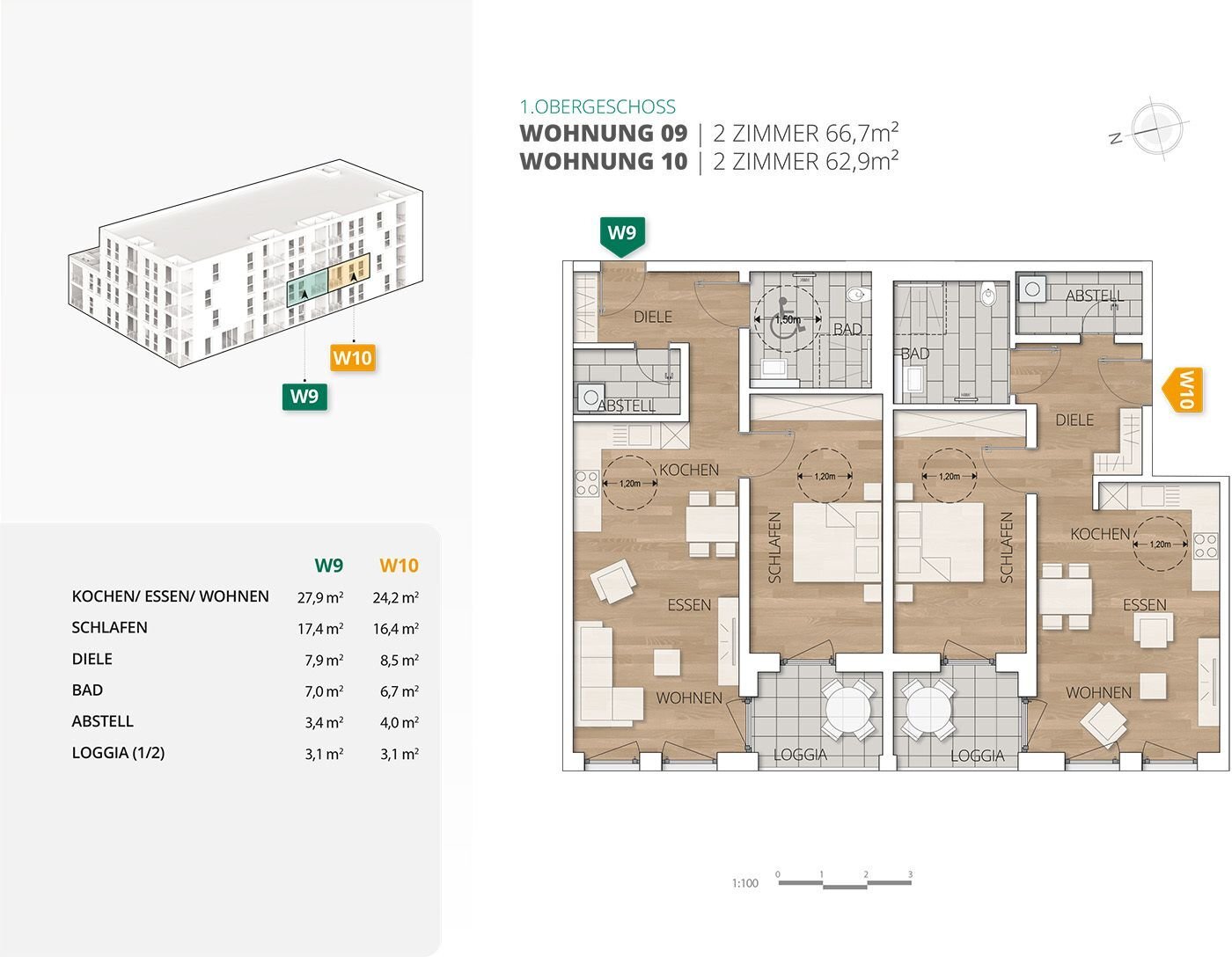 Wohnung zum Kauf provisionsfrei 338.500 € 2 Zimmer 66,7 m²<br/>Wohnfläche 1.<br/>Geschoss Scheffelstraße 3b Grenzach Grenzach-Wyhlen 79639