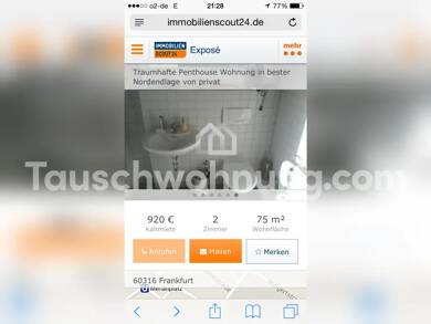 Penthouse zur Miete Tauschwohnung 1.206 € 1,5 Zimmer 71 m² 6. Geschoss Frankfurt am Main 60316