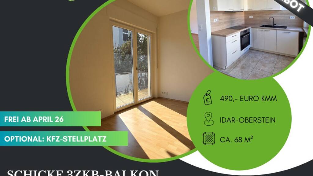 Wohnung zur Miete 490 € 3 Zimmer 68 m² 1. Geschoss Idar-Oberstein 55743