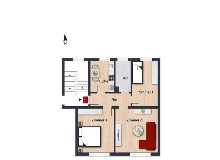 Wohnung zur Miete 419 € 3 Zimmer 58,1 m² 2. Geschoss frei ab 01.05.2026 Laagbergstr. 60 Hohenstein Wolfsburg 38440