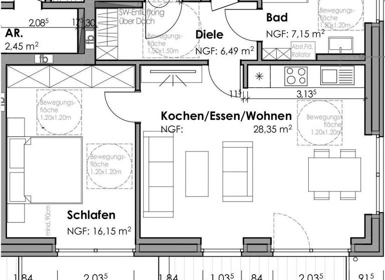 Wohnung zur Miete - Erstbezug 868 € 2 Zimmer 62 m² 1. Geschoss Borkenwirthe/Burlo Borken / Burlo 46325