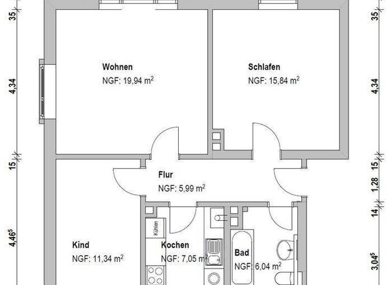 Wohnung zur Miete 490 € 3 Zimmer 65,9 m² 2. Geschoss frei ab 01.04.2026 Everstein 16 Holzminden 37603