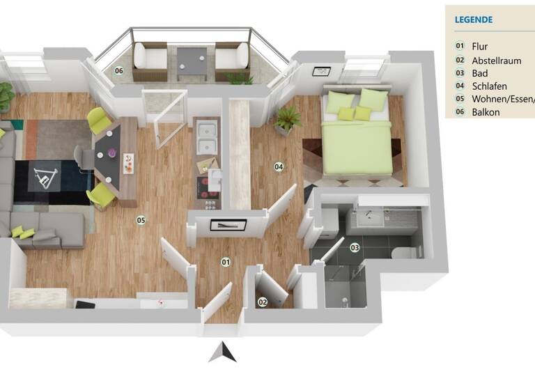 Wohnung zum Kauf 100.000 € 2 Zimmer 46,1 m² Gamsen Gifhorn 38518