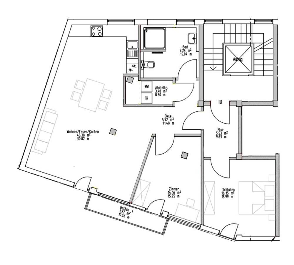 Wohnung zum Kauf 278.000 € 3 Zimmer 102,1 m²<br/>Wohnfläche 2.<br/>Geschoss Eberbach Eberbach 69412