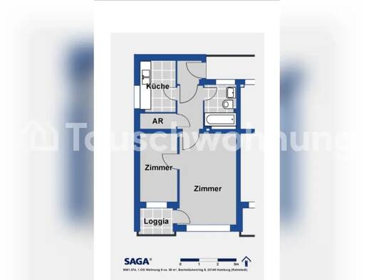 Wohnung zur Miete Tauschwohnung 300 € 1,5 Zimmer 39 m² Rahlstedt Hamburg 22149