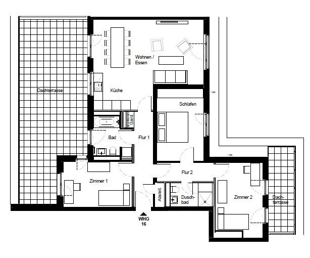 Penthouse zur Miete 2.353 € 4 Zimmer 126,8 m²<br/>Wohnfläche 5.<br/>Geschoss 01.12.2024<br/>Verfügbarkeit Merowingerstraße 34 Bilk Düsseldorf-Bilk 40223