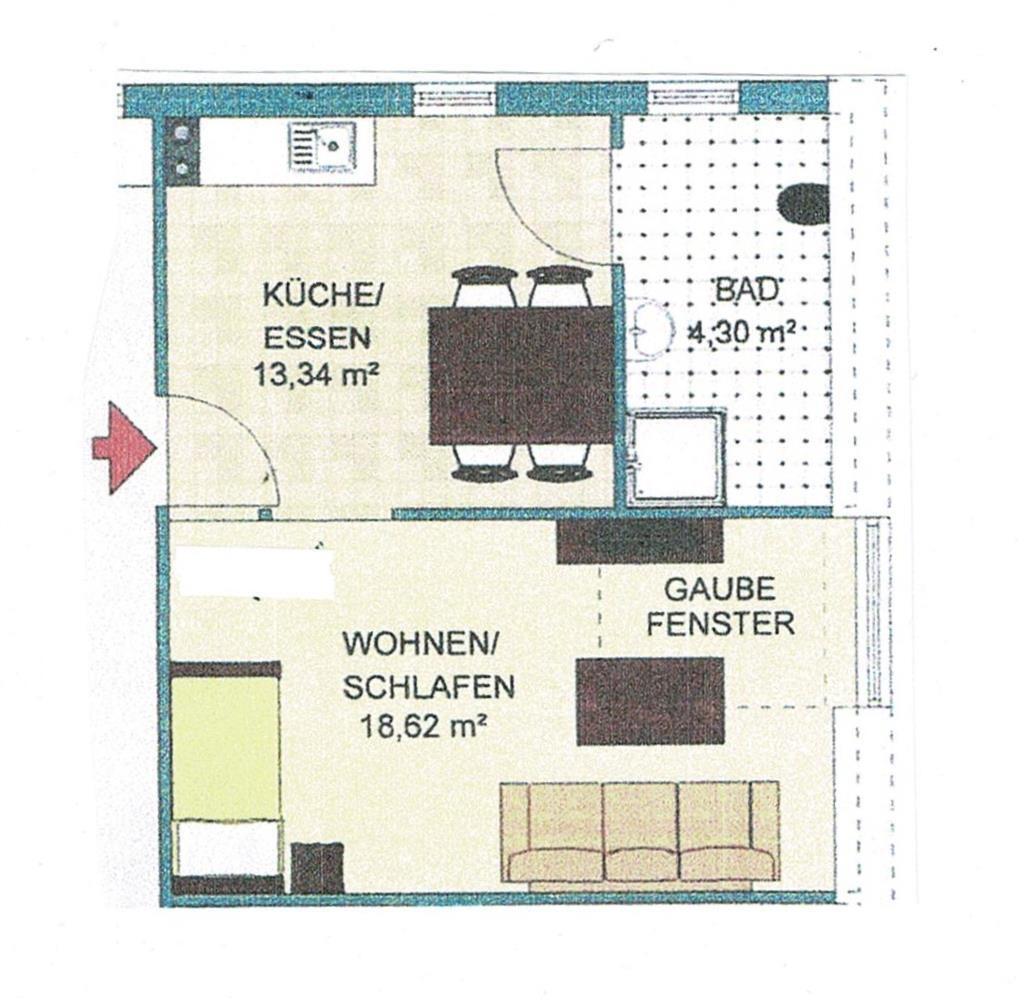 Wohnung zur Miete 465 € 1,5 Zimmer 37 m²<br/>Wohnfläche 2.<br/>Geschoss Unterwaldhausen Unterwaldhausen 88379