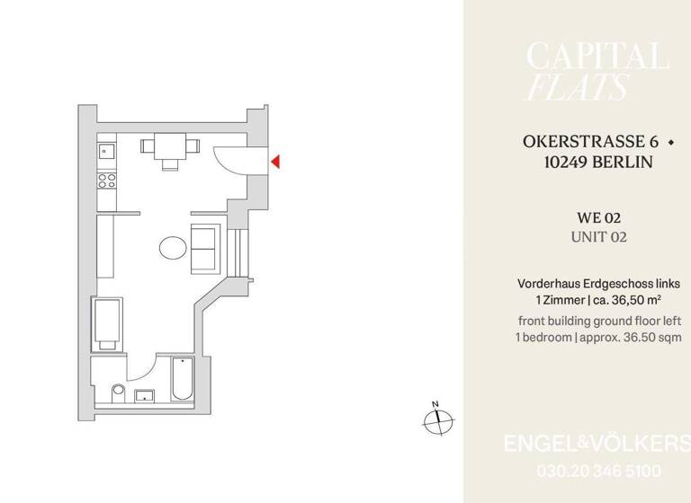 Studio zum Kauf provisionsfrei 175.000 € 1 Zimmer 36,5 m² EG Okerstraße 6 Neukölln Berlin 12049