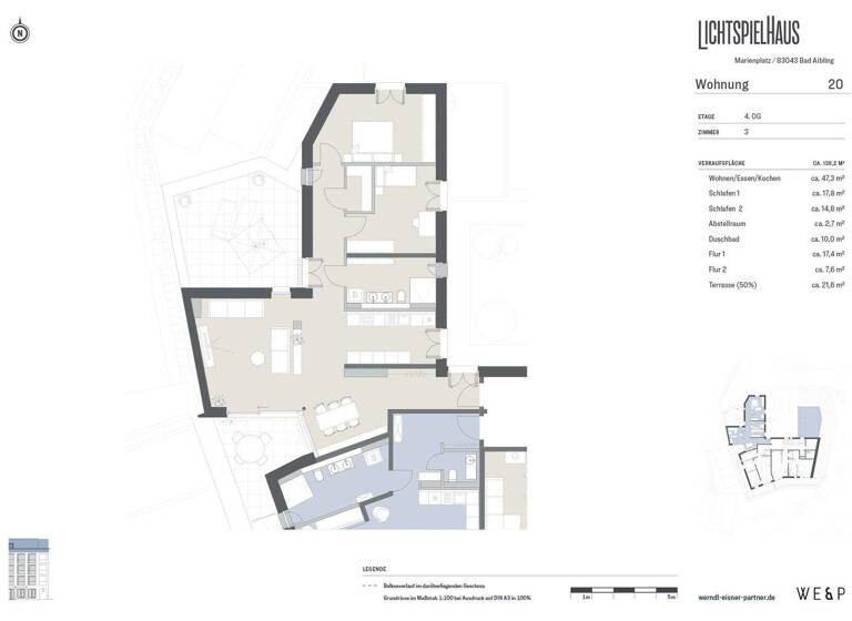 Penthouse zum Kauf - Erstbezug provisionsfrei 1.510.000 € 3 Zimmer 142 m² 4. Geschoss Kirchzeile 1 Bad Aibling 83043