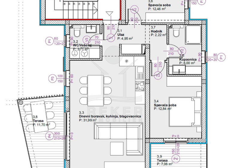 Penthouse zum Kauf - Erstbezug 319.000 € 3 Zimmer 92,9 m² 2. Geschoss Vodice 22211