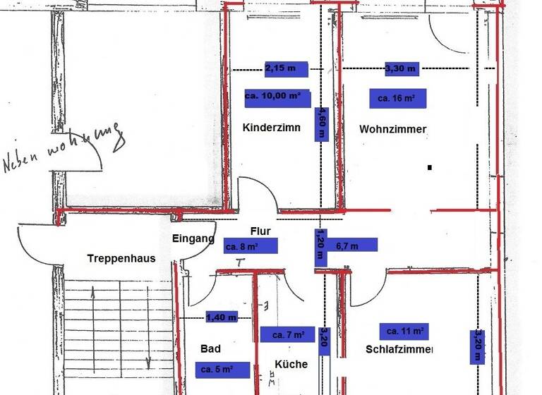 Wohnung zur Miete 330 € 3 Zimmer 60 m²<br/>Wohnfläche 2.<br/>Geschoss Richard-Wagner-Str. 21 Pforten Gera 07551