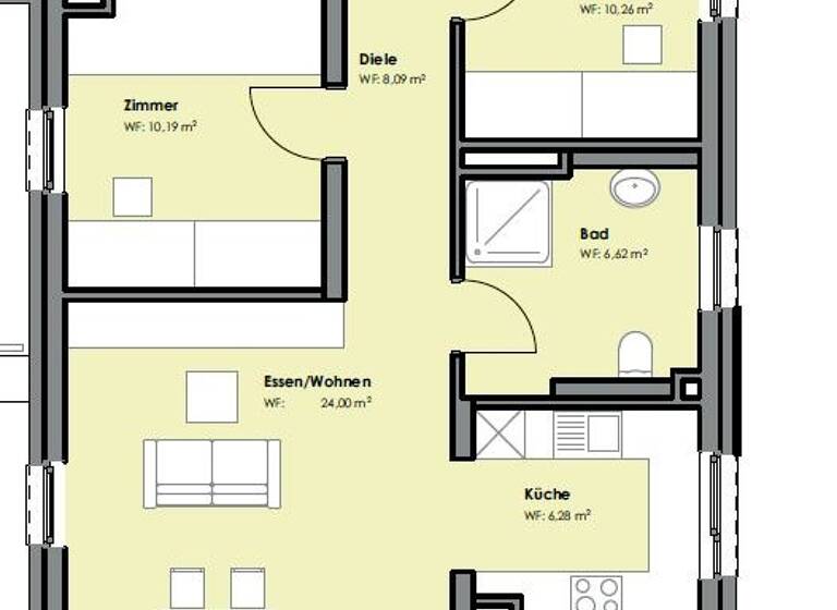 Wohnung zur Miete 962 € 4 Zimmer 83,7 m² 1. Geschoss frei ab 01.07.2026 Gartenstadt Bamberg 96052