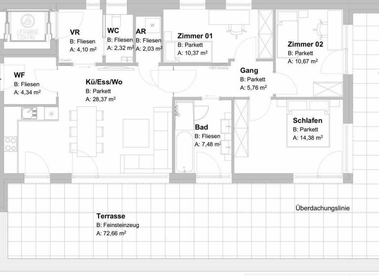 Penthouse zum Kauf - Erstbezug 669.698 € 4 Zimmer 89,4 m² 2. Geschoss frei ab 01.07.2026 Gries Graz,17.Bez.:Puntigam 8055
