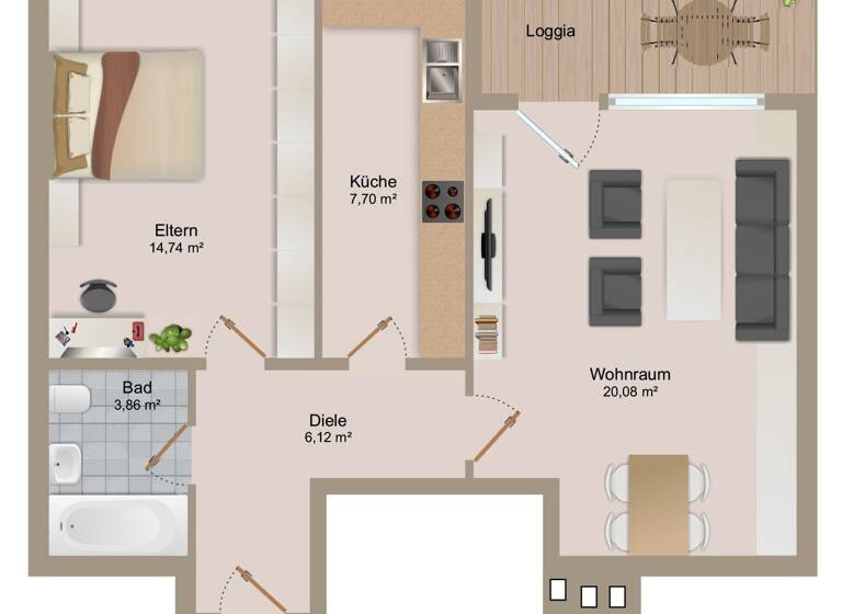 Wohnung zum Kauf 110.000 € 2 Zimmer 56 m²<br/>Wohnfläche 4.<br/>Geschoss Altgarbsen Garbsen 30823