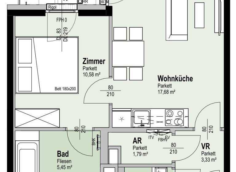 Terrassenwohnung zum Kauf - Erstbezug 295.800 € 2 Zimmer 40,3 m² 2. Geschoss Fahrbachgasse 6 Wien 1210