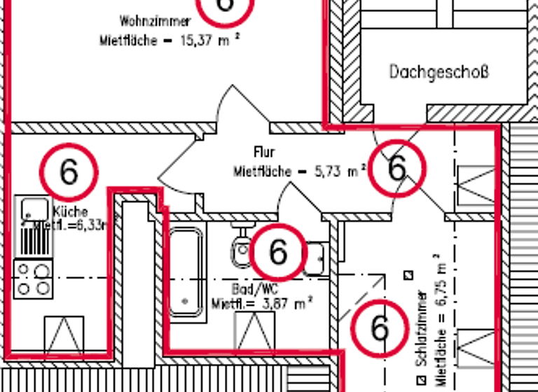 Wohnung zur Miete 275 € 2 Zimmer 38 m² Lindenweg 3 Schönborn-Dreiwerden Rossau 09661