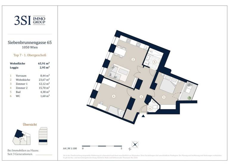 Wohnung zum Kauf - Erstbezug 515.000 € 3 Zimmer 68,9 m² frei ab sofort Wien 1050