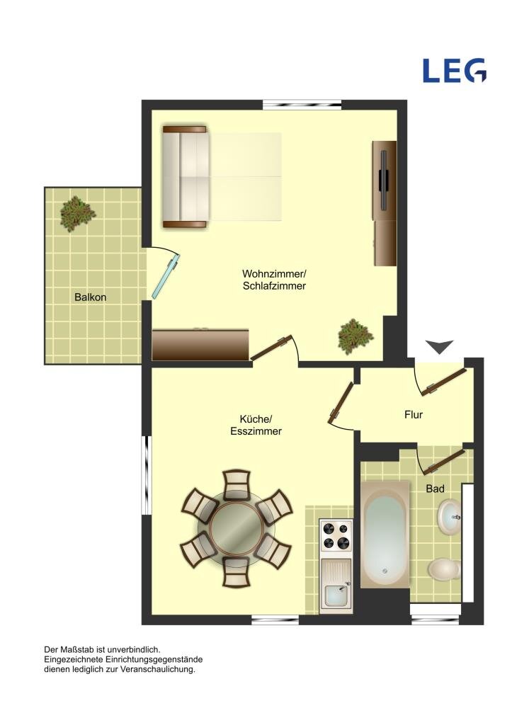 Wohnung zur Miete 380 € 1 Zimmer 39,9 m²<br/>Wohnfläche 1.<br/>Geschoss Windthorststraße 33 Herford-Stadt Herford 32049