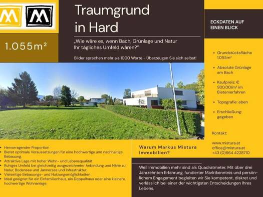 Grundstück zum Kauf 1.055 m² Grundstück Irisweg Hard 6971