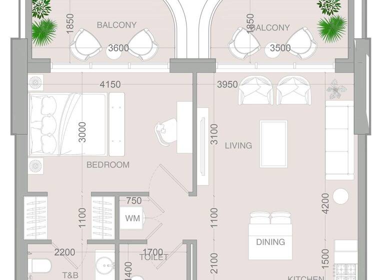 Wohnung zum Kauf provisionsfrei 278.541 € 2 Zimmer 68,4 m² Dubai 00000